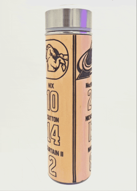 3 SPORTS TEAM 9 PLAYER - Custom Bamboo Insulated Thermos Bottle + FREE Custom Top
