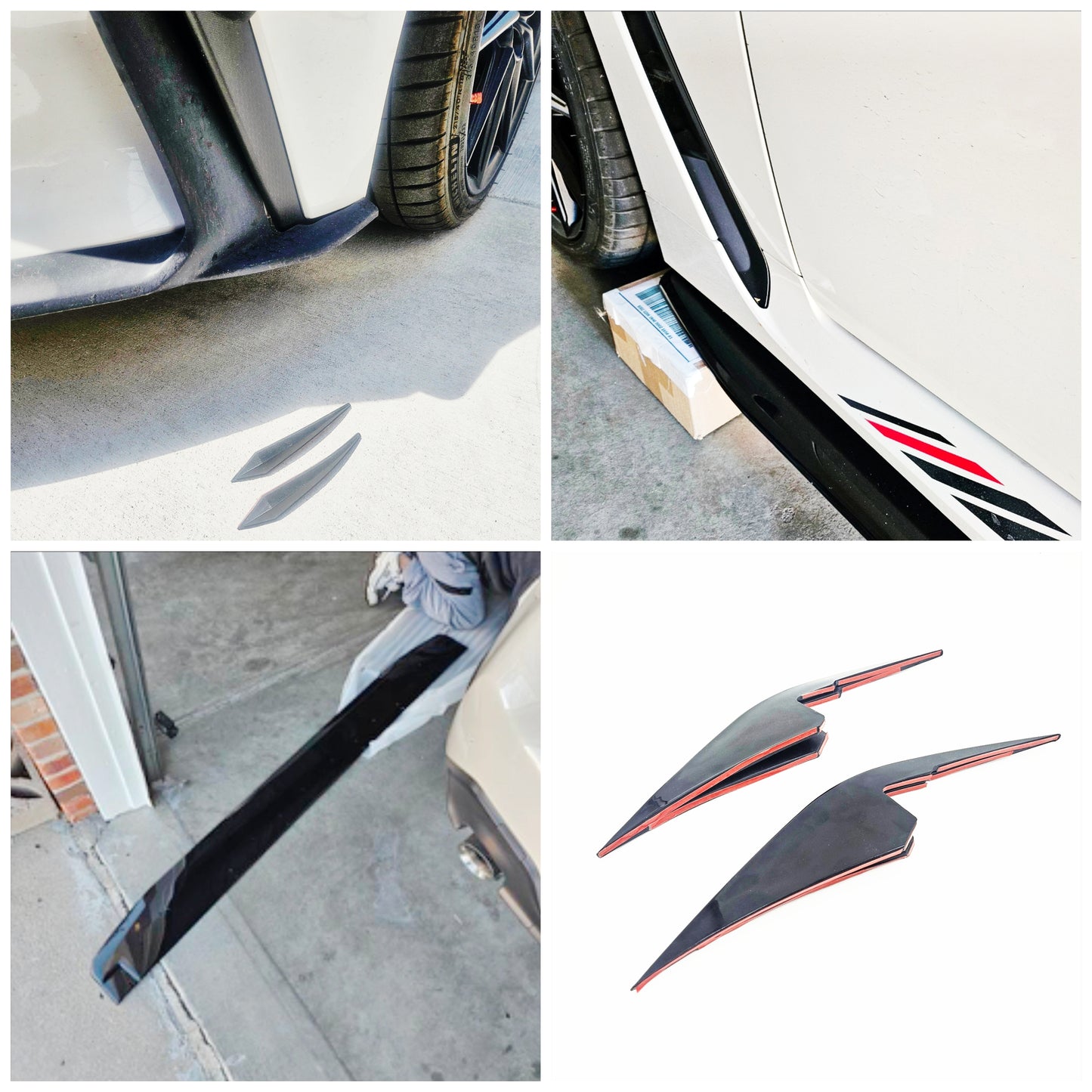 NEW Unused Gloss Black Side Skirts & 2 Pair Front Bumper Canards For GR86 2022-2025 BRZ 2022-Up