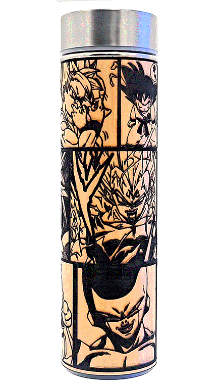 SaiyanSaga - Bamboo Insulated Thermos Bottle - FREE Tea Diffuser Included