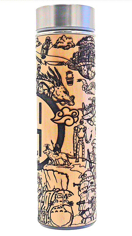STORY SCAPE - | Ti Cafe Collab - Bamboo Insulated Thermos Bottle - FREE Tea Diffuser Included