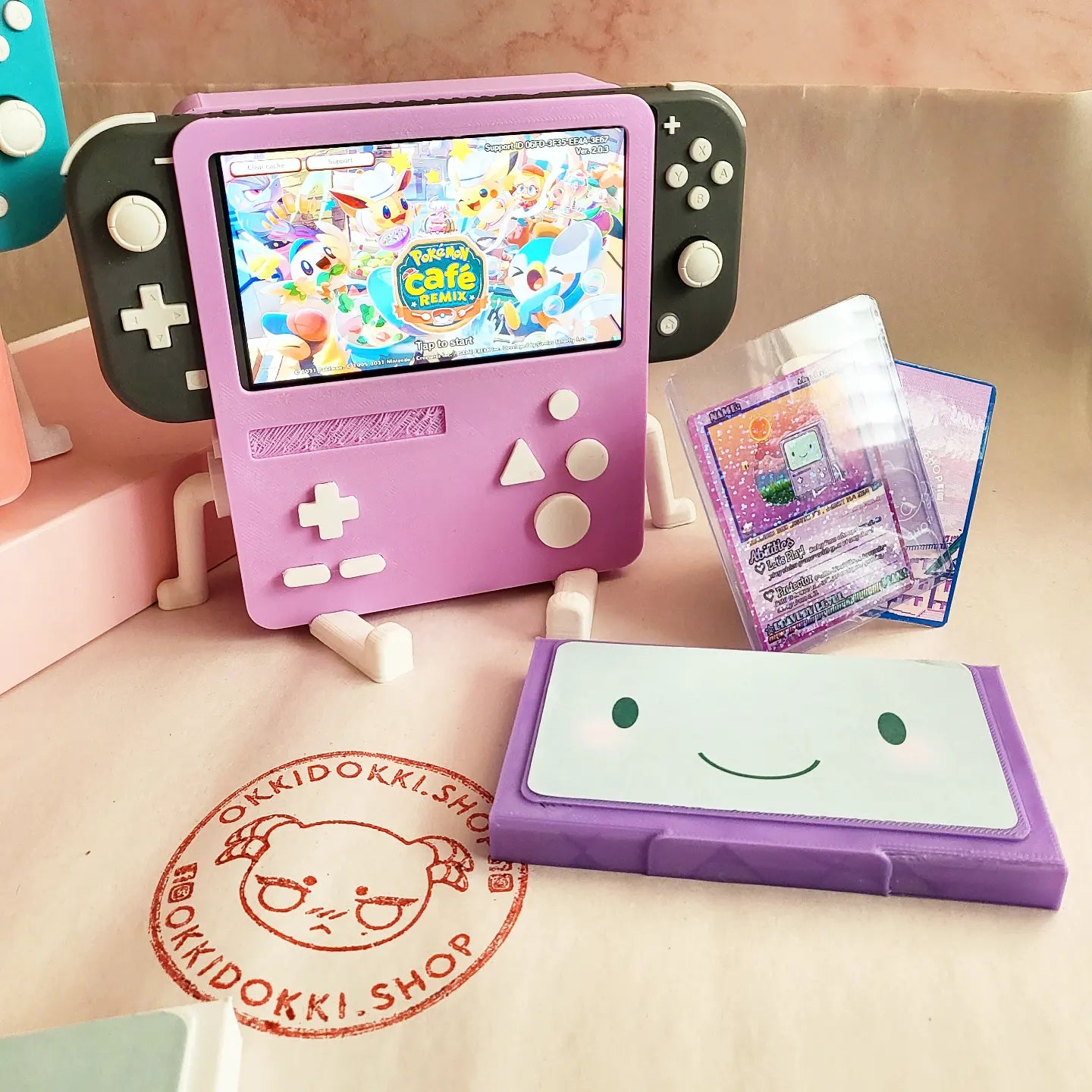 Lavender - Nintendo Switch LITE - BMO Dock | w/ Limited Time Free Holographic Adoption Training Card + Free Display Face