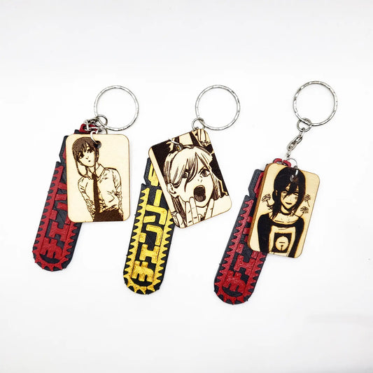 3Pack Chainsaw Set - WoodArts! Keychain and Free CHARM!