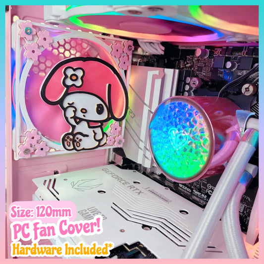 Pink Melody | MultiColor PC Gaming Fan Shroud / Grill / Fan Cover | Breathable Safe Design, Hardware Included , SizeFit 120mm