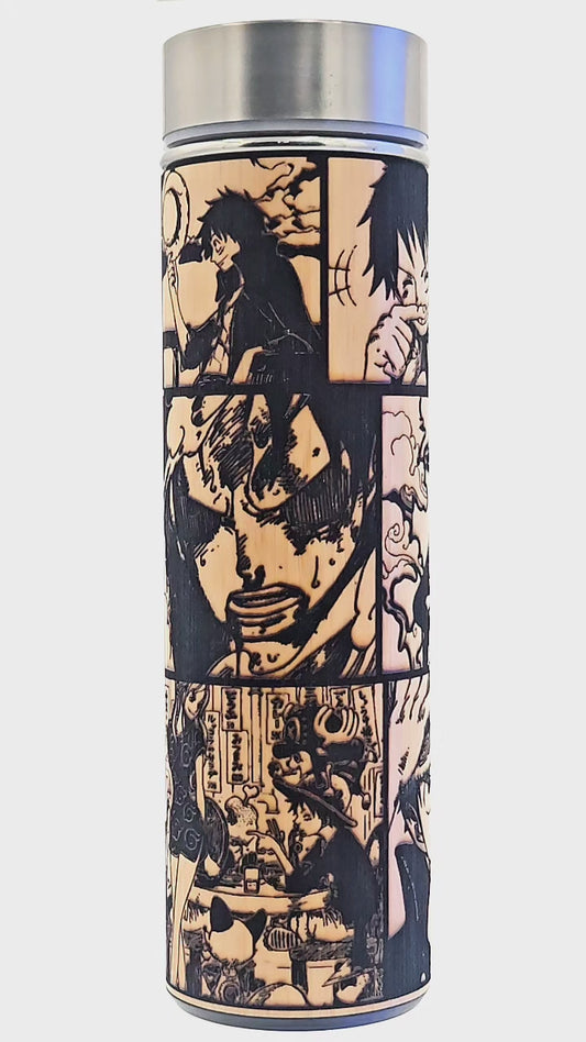 Canteen of Pirates - Bamboo Insulated Thermos Bottle - FREE Tea Diffuser Included