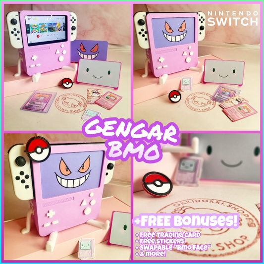 EASTER Special - Gengar BMO - Nintendo Switch BMO Dock | w/ included Free Display Face & Adoption Trading Card + all Switch Moded Fit