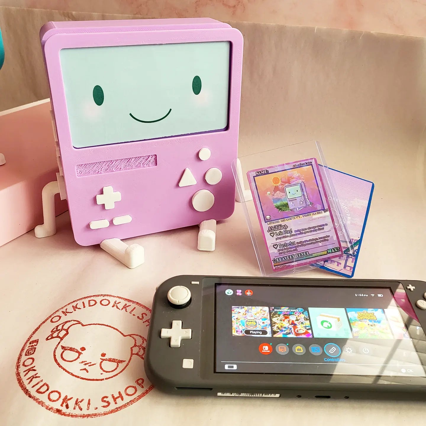 Lavender - Nintendo Switch LITE - BMO Dock | w/ Limited Time Free Holographic Adoption Training Card + Free Display Face