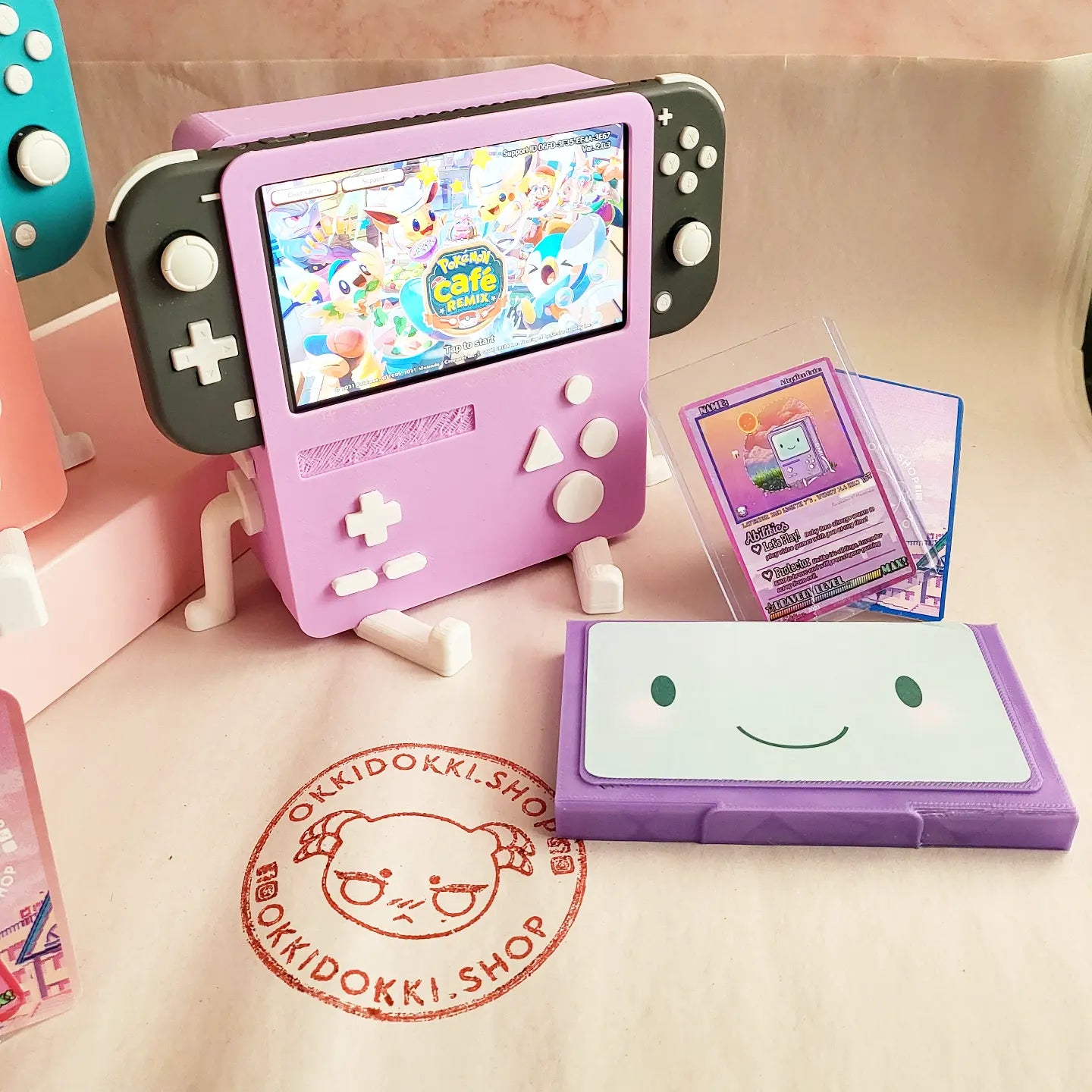 Lavender - Nintendo Switch LITE - BMO Dock | w/ Limited Time Free Holographic Adoption Training Card + Free Display Face