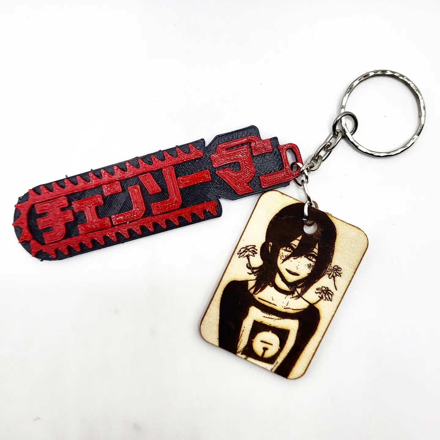 Reze Red - WoodArts! Keychain and Free CHARM!