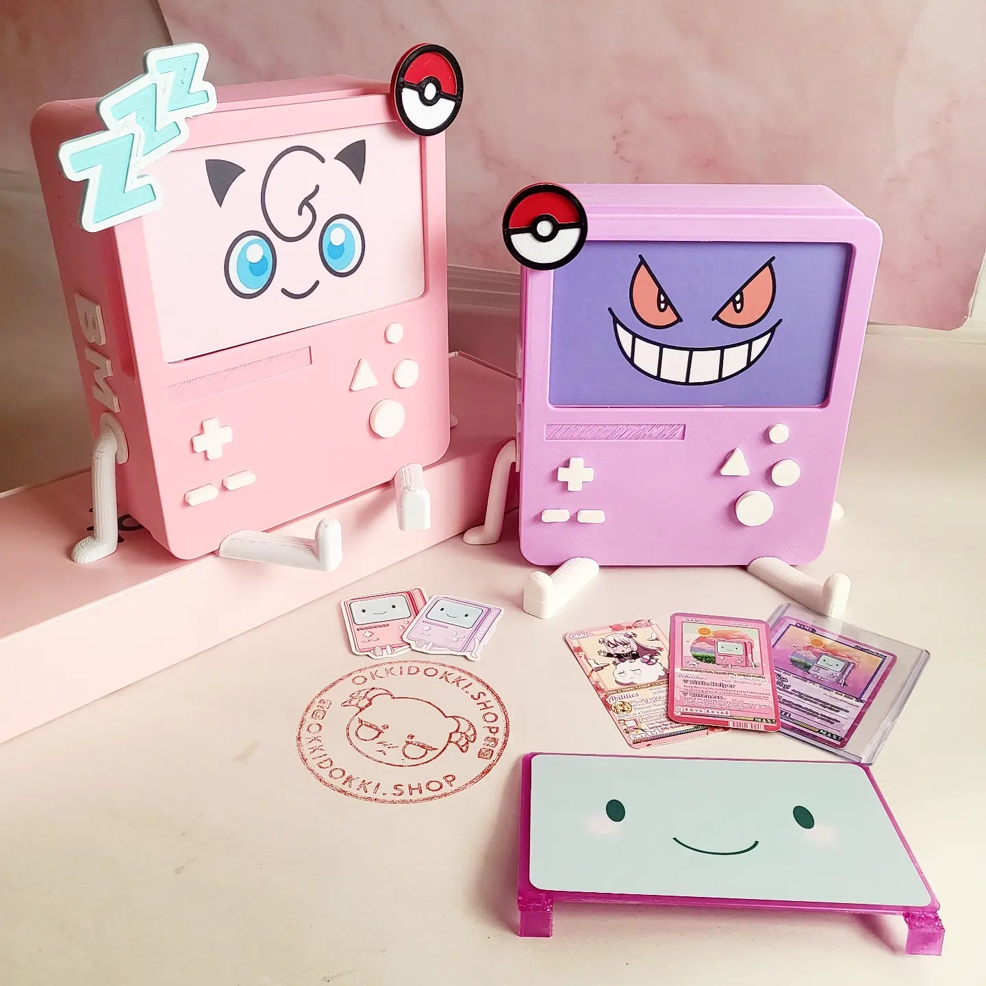 EASTER Special - JIGGLY Bmo - Nintendo Switch BMO Dock | w/ included Free Display Face & Adoption Trading Card + all Switch Moded Fit