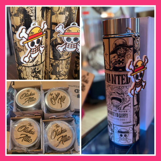 NEW | ONE PIECE Manga Style Thermos | w/ FREE Keychain