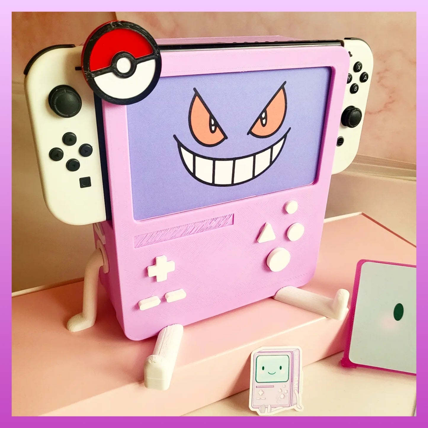 EASTER Special - Gengar BMO - Nintendo Switch BMO Dock | w/ included Free Display Face & Adoption Trading Card + all Switch Moded Fit