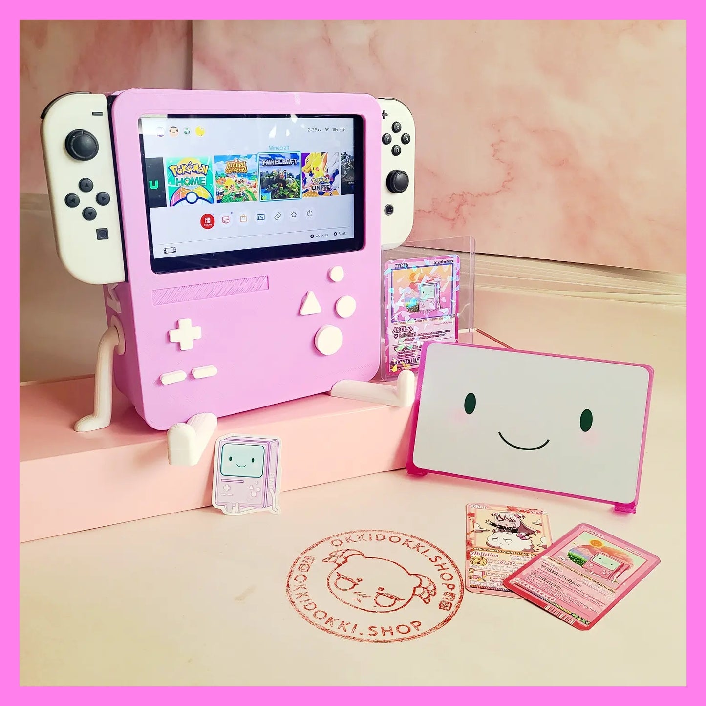 EASTER Special - Gengar BMO - Nintendo Switch BMO Dock | w/ included Free Display Face & Adoption Trading Card + all Switch Moded Fit