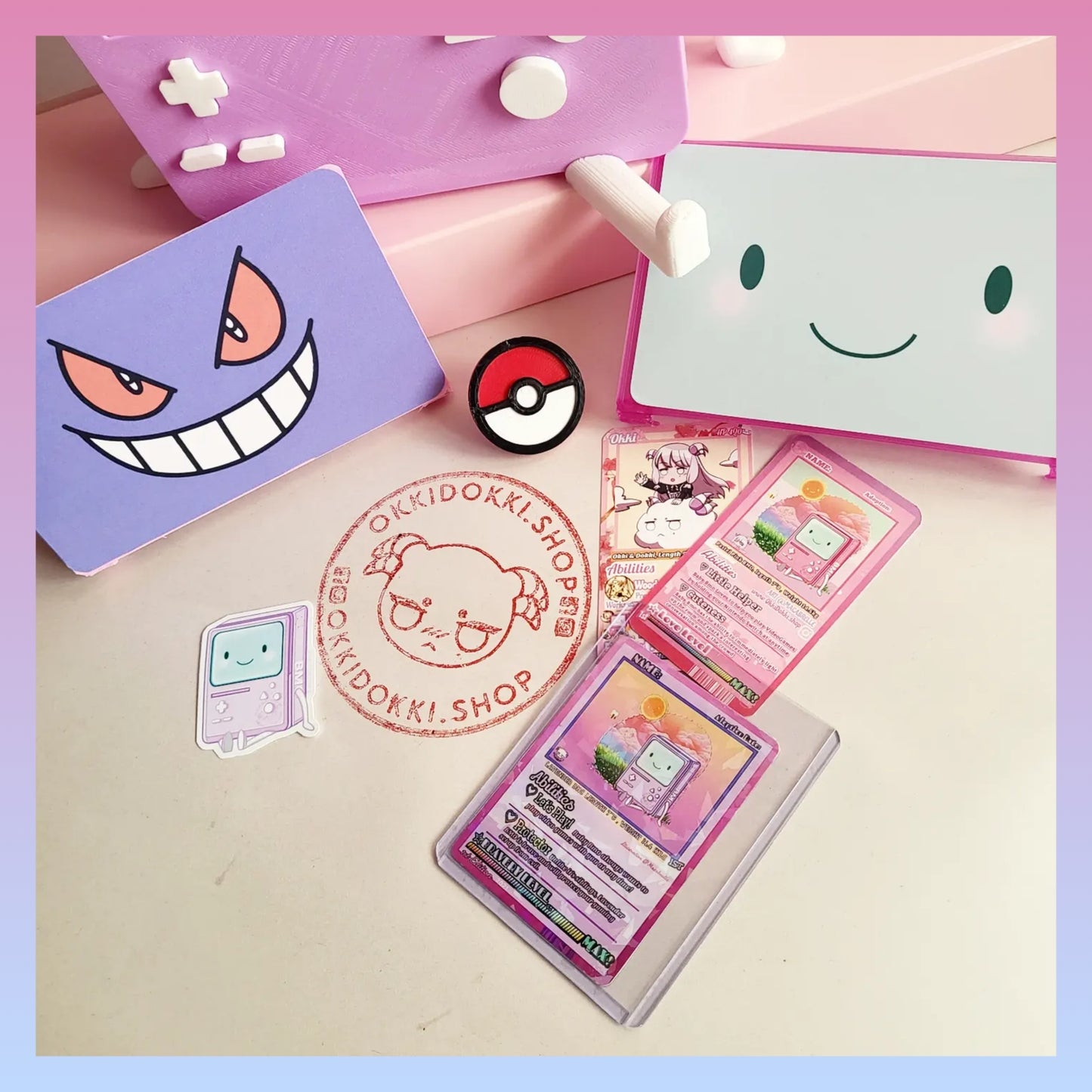 EASTER Special - Gengar BMO - Nintendo Switch BMO Dock | w/ included Free Display Face & Adoption Trading Card + all Switch Moded Fit