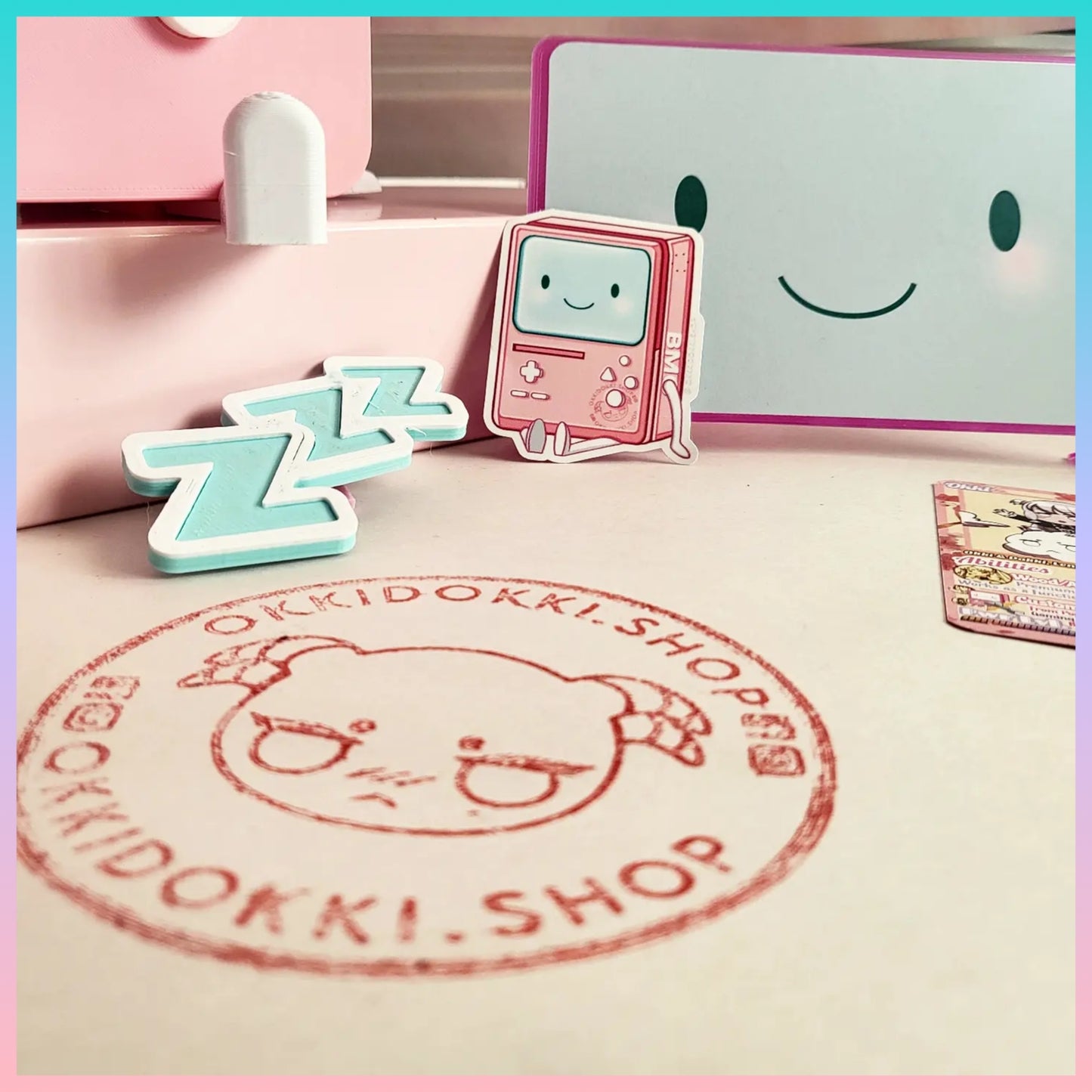 EASTER Special - JIGGLY Bmo - Nintendo Switch BMO Dock | w/ included Free Display Face & Adoption Trading Card + all Switch Moded Fit