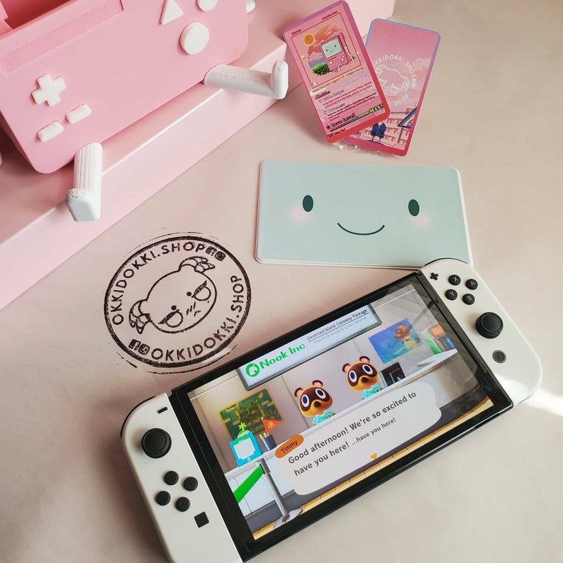 Pastel Pink - Nintendo Switch BMO Dock | w/ included Free Display Face & Adoption Trading Card